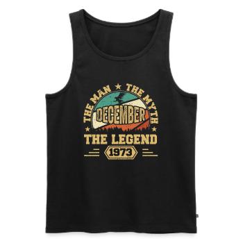 December 1973 Birthday December 1973 Gift - Men's Premium Organic Tank Top - black - Front - Michal (187cm)