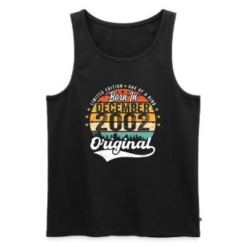Original December 2002 Vintage Birthday 2002 - Men's Premium Organic Tank Top - black - Front - Michal (187cm)
