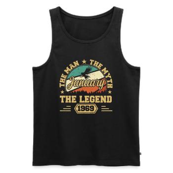 Die Legenden wurden im Januar 1969 geboren - Männer Premium Bio Tank Top - Schwarz - Vorne - Michal (187cm)