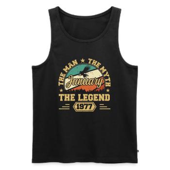 Die Legenden wurden im Januar 1977 geboren - Männer Premium Bio Tank Top - Schwarz - Vorne - Michal (187cm)