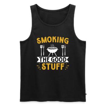 The Good Stuff Smoking - Grilling - Men's Premium Organic Tank Top - black - Front - Michal (187cm)