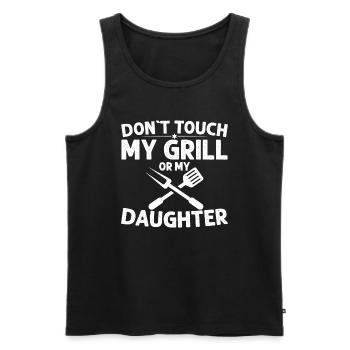 Ne touchez pas mon gril ou ma fille - Débardeur bio Premium Homme - noir - Devant - AI Model Male 178 light (178cm)