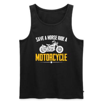 Ride A Motorcycle Funny Motorcycle - Men's Premium Organic Tank Top - black - Front - Michal (187cm)