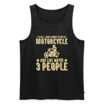I of My motorcycle And 3 people - Men's Premium Organic Tank Top - black - Front - Michal (187cm)