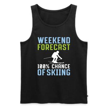 Wochenend Vorhersage 100% Chance Zum Skifahren - Männer Premium Bio Tank Top - Schwarz - Vorne - AI Model Male 178 light (178cm)