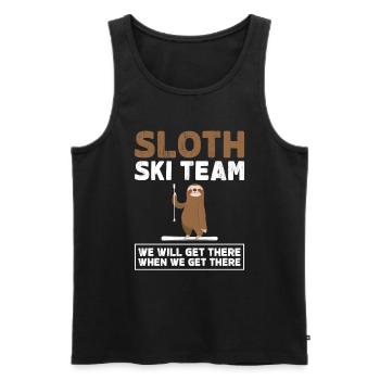 Sloth Ski Team Funny Skier Saying - Men's Premium Organic Tank Top - black - Front - Michal (187cm)