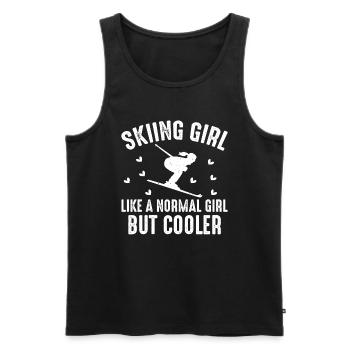 Ski Fahrendes Mädchen - Skifahrerin - Männer Premium Bio Tank Top - Schwarz - Vorne - Michal (187cm)