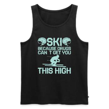 Skifahren Weil Drogen Nicht So High Machen Können - Männer Premium Bio Tank Top - Schwarz - Vorne - Michal (187cm)