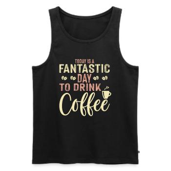 Today is a great day to drink coffee - Men's Premium Organic Tank Top - black - Front - Michal (187cm)