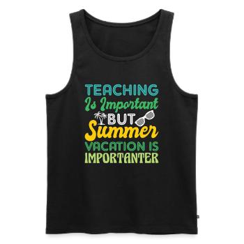 Teaching is important but summer holidays - Men's Premium Organic Tank Top - black - Front - AI Model Male 178 light (178cm)