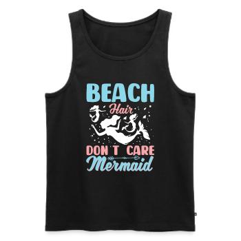 Les cheveux de plage ne se soucient pas de la sirène - Débardeur bio Premium Homme - noir - Devant - Michal (187cm)