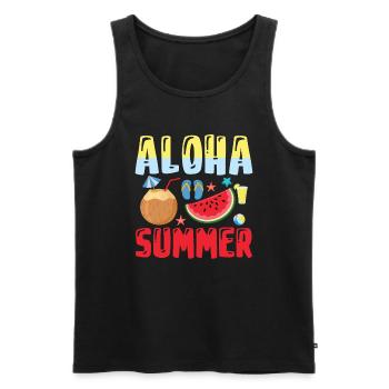 Aloha Summer - Vacances d’été - Débardeur bio Premium Homme - noir - Devant - Michal (187cm)