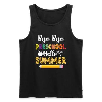 Au revoir Préscolaire Hello Summer - Schoolchild - Débardeur bio Premium Homme - noir - Devant - Michal (187cm)