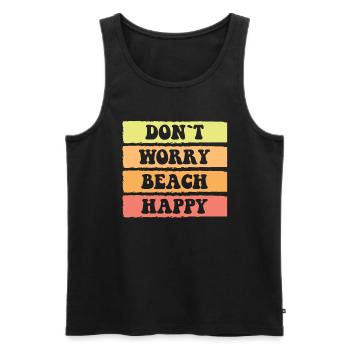 Don't worry be happy - summer beach - Men's Premium Organic Tank Top - black - Front - AI Model Male 178 light (178cm)