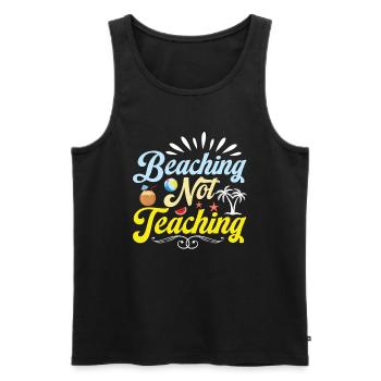 Beach not teaching - Beach day - Men's Premium Organic Tank Top - black - Front - AI Model Male 178 light (178cm)