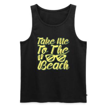 Take me to the beach - sunset beach - Men's Premium Organic Tank Top - black - Front - AI Model Male 178 light (178cm)