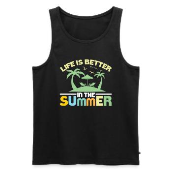 Life is better in summer - summer holidays - Men's Premium Organic Tank Top - black - Front - AI Model Male 178 light (178cm)