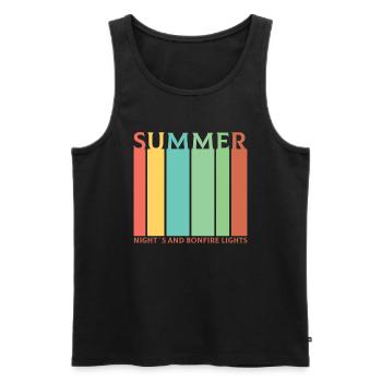 Summer Night's and Bonfire Lights Summer Holidays - Men's Premium Organic Tank Top - black - Front - AI Model Male 178 light (178cm)