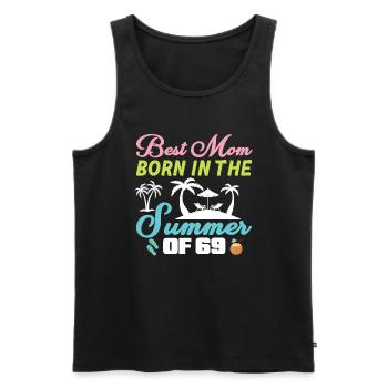 Beste Mutter Geboren Im Sommer 69 - Sommer - Männer Premium Bio Tank Top - Schwarz - Vorne - Michal (187cm)