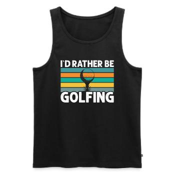 Ich Wäre Lieber Golfen - Golfer - Männer Premium Bio Tank Top - Schwarz - Vorne - AI Model Male 178 light (178cm)