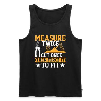 Funny DIY saying - Men's Premium Organic Tank Top - black - Front - AI Model Male 178 light (178cm)
