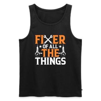 Fixierer Aller Dinge - Hausarbeiter - Männer Premium Bio Tank Top - Schwarz - Vorne - AI Model Male 178 light (178cm)