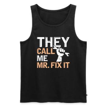 Ils m’appellent Mr. Fix It - Funny DIY - Débardeur bio Premium Homme - noir - Devant - Michal (187cm)