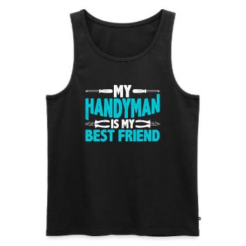 Mein Handwerker Ist Mein Bester Freund Handwerker - Männer Premium Bio Tank Top - Schwarz - Vorne - AI Model Male 178 light (178cm)
