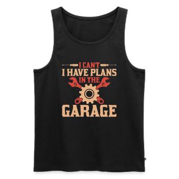 I can't have plans in the garage - Men's Premium Organic Tank Top - black - Front - Michal (187cm)