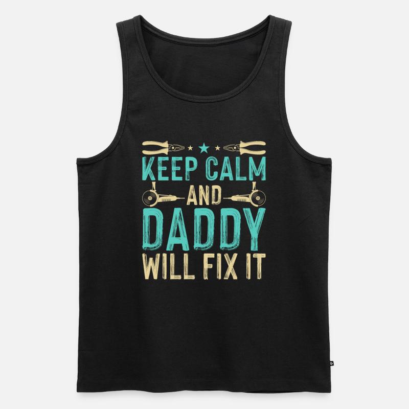 Daddy Will Fix It - DIY - Men's Premium Organic Tank Top - black