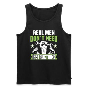 Les vrais hommes n’ont pas besoin de conseils - les amateurs de bricolage - Débardeur bio Premium Homme - noir - Devant - AI Model Male 178 light (178cm)