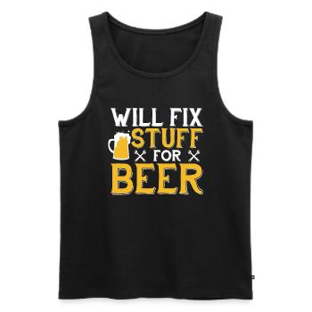 I will fix stuff for beer - craftsmen - Men's Premium Organic Tank Top - black - Front - AI Model Male 178 light (178cm)