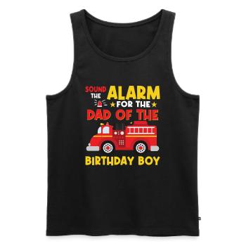 Alarm for the father of the birthday boy - Men's Premium Organic Tank Top - black - Front - Michal (187cm)