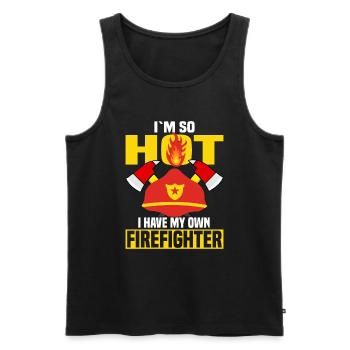 I'm hot that I have my own firefighter - Men's Premium Organic Tank Top - black - Front - AI Model Male 178 light (178cm)