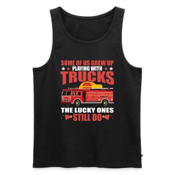 Einige Von Uns Sind Mit Feuerwehrauto Aufgewachsen - Männer Premium Bio Tank Top - Schwarz - Vorne - AI Model Male 178 light (178cm)