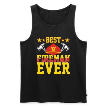 Bester Feuerwehrmann Aller Zeiten - Feuerwehrmann - Männer Premium Bio Tank Top - Schwarz - Vorne - Michal (187cm)
