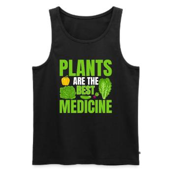 Plants are the best medicine - vegetarians - Men's Premium Organic Tank Top - black - Front - Michal (187cm)