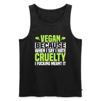 Vegan Parce que je déteste la cruauté - Vegan - Débardeur bio Premium Homme - noir - Devant - AI Model Male 178 light (178cm)