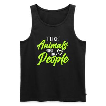 Ich Mag Tiere Mehr Als Menschen - Vegan - Männer Premium Bio Tank Top - Schwarz - Vorne - AI Model Male 178 light (178cm)