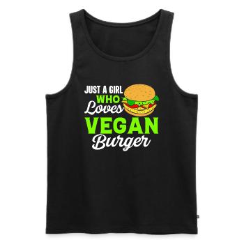 Only a girl who loves vegan burger Vegan Girl - Men's Premium Organic Tank Top - black - Front - AI Model Male 178 light (178cm)