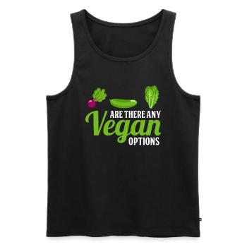 Existe-t-il des options végétaliennes - Vegan - Débardeur bio Premium Homme - noir - Devant - Michal (187cm)