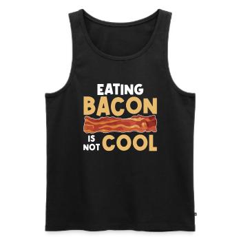 Eating bacon is not cool – vegan - Men's Premium Organic Tank Top - black - Front - AI Model Male 178 light (178cm)