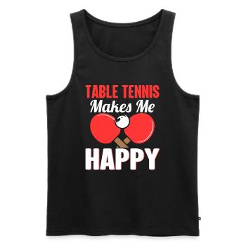 Le tennis de table me rend heureux - Ping Pong - Débardeur bio Premium Homme - noir - Devant - Michal (187cm)