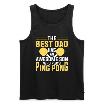 Der Beste Vater Hat Einen Tollen Sohn - Ping Pong - Männer Premium Bio Tank Top - Schwarz - Vorne - AI Model Male 178 light (178cm)