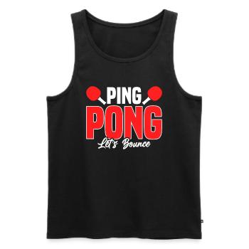 Ping Pong Let ́s Bounce - tennis de table - Débardeur bio Premium Homme - noir - Devant - Michal (187cm)