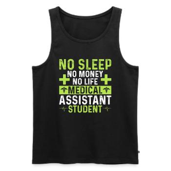 No sleep No money No life Doctor's assistant - Men's Premium Organic Tank Top - black - Front - Michal (187cm)