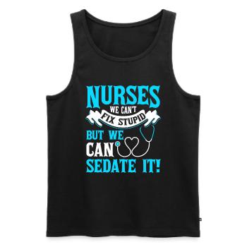 We can't fix nurses - Men's Premium Organic Tank Top - black - Front - AI Model Male 178 light (178cm)