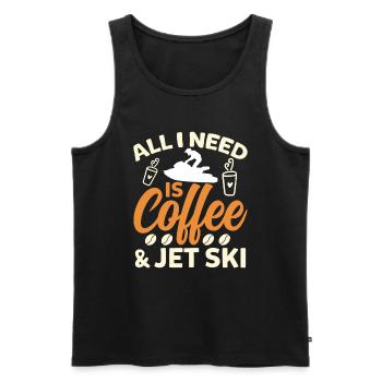 Alles Was Ich Brauche Ist Kaffee Und Jetski - Männer Premium Bio Tank Top - Schwarz - Vorne - Michal (187cm)