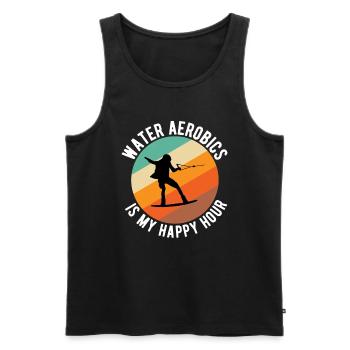 Water aerobics is my happy hour waterboarding - Men's Premium Organic Tank Top - black - Front - Michal (187cm)