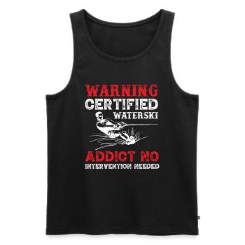 Warning Certified Water Ski Addict - Men's Premium Organic Tank Top - black - Front - AI Model Male 178 light (178cm)